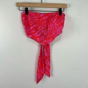 LE LIS Bandeau Bright Colored Crop Top with Tie back S NWT